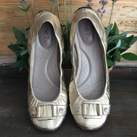 me too gold flats
